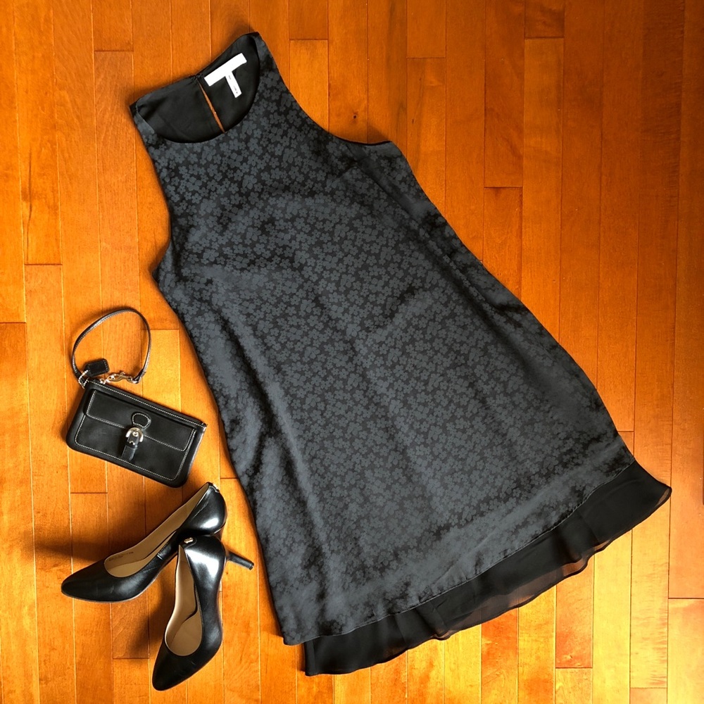 BCBG Black-on-Black 2-Layer A-Line LBD